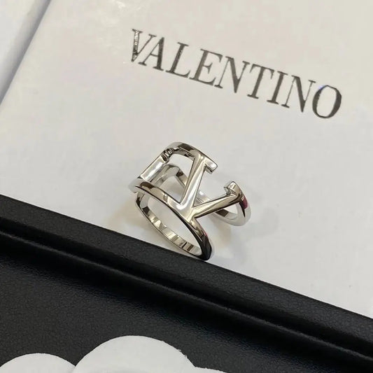 Valentino Jewelry | VLogo Signature Ring Silver Plain