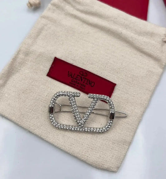 Valentino Jewelry | VLogo Signature Hair Clip Gold Plain