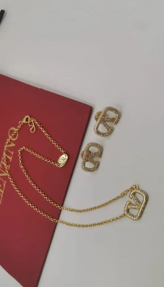 Valentino Jewelry | VLogo Signature Drop Earrings Multicolor Full Crystals