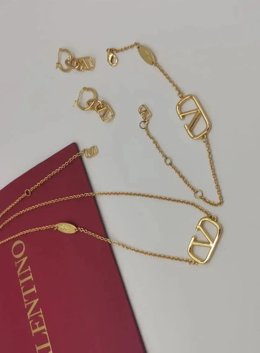 Valentino Jewelry | VLogo Signature Crystal Drop Earrings Gold