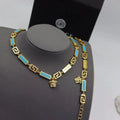 Versace Jewelry | Turquoise Greca Enamel Medusa Necklace