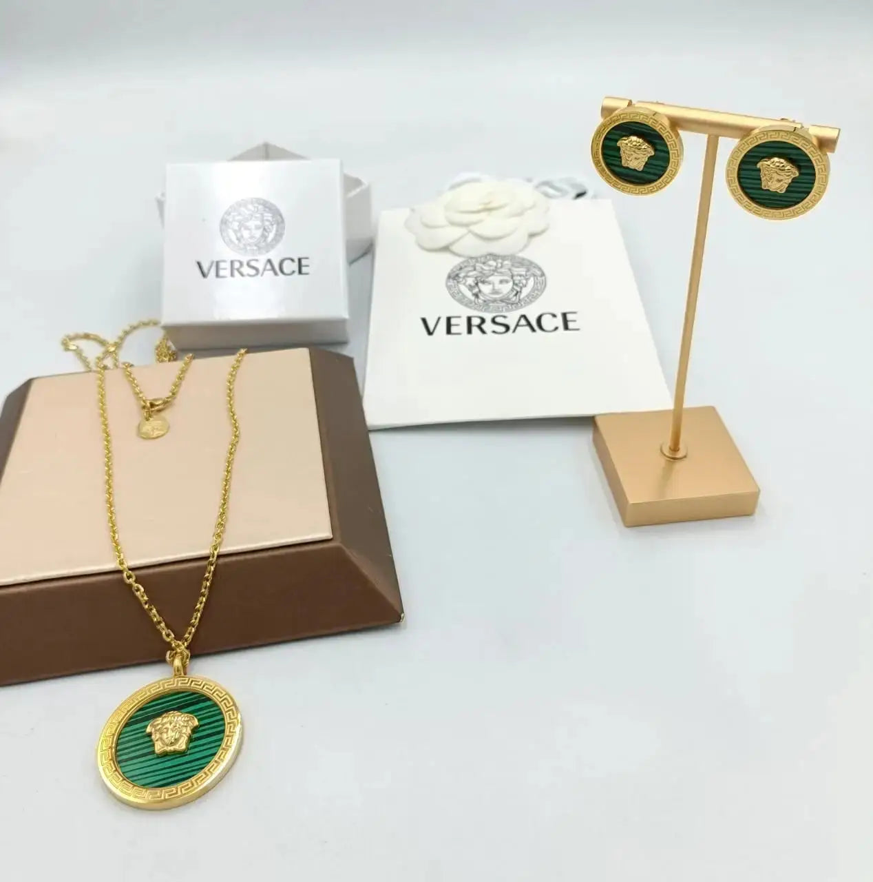 Versace Jewelry | Medusa Enamel & Crystal Greca Set