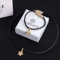 Versace Jewelry | Medusa '95 Braided Leather Necklace & Bracelet Set