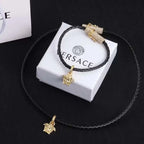Versace Jewelry | Medusa '95 Braided Leather Necklace & Bracelet Set