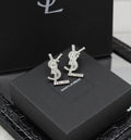 YSL Jewelry | Cassandre Opyum Stud Earrings Silver Crystals